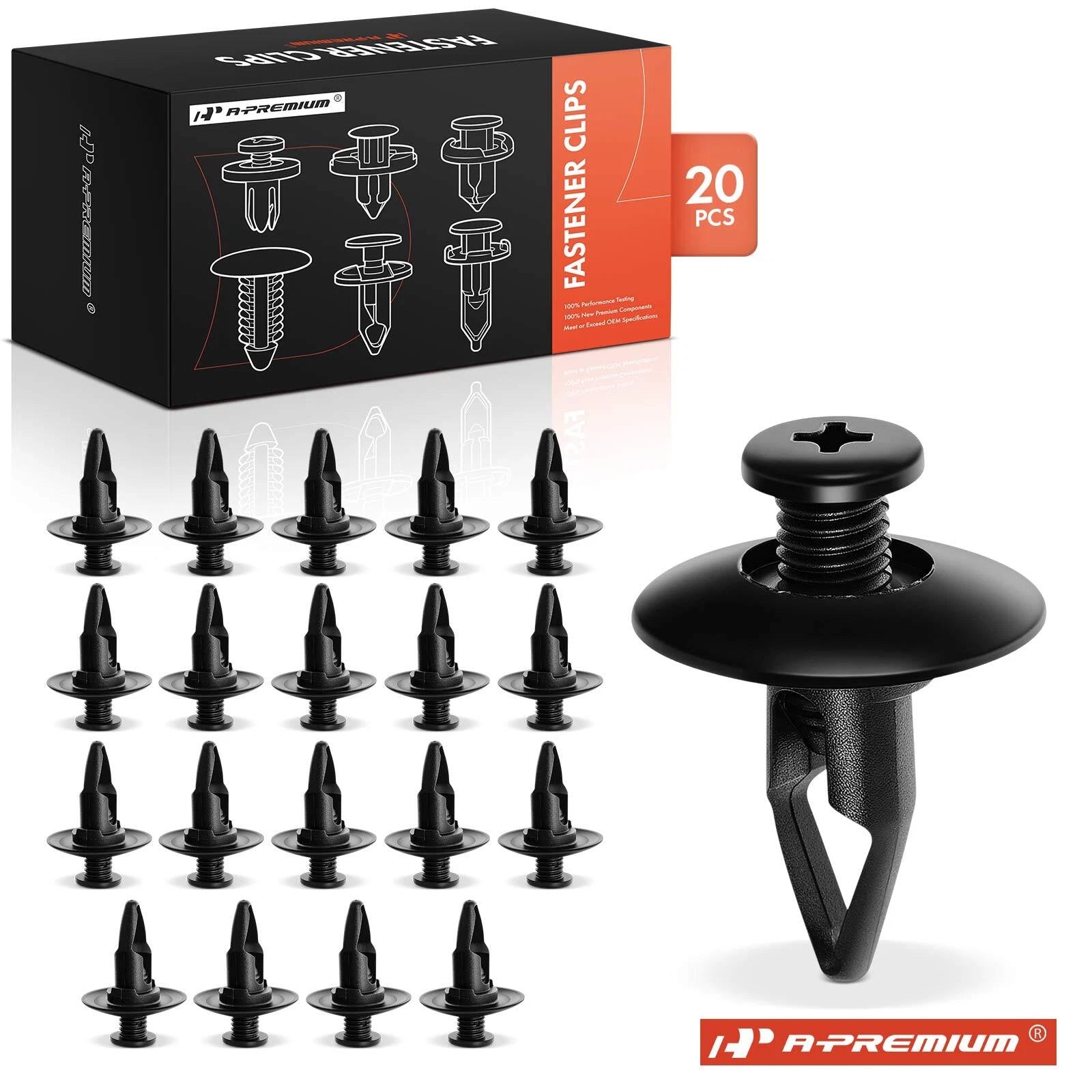 20 Pcs 8mm Nylon Bumper Push-Type Retainer Clips for Nissan 