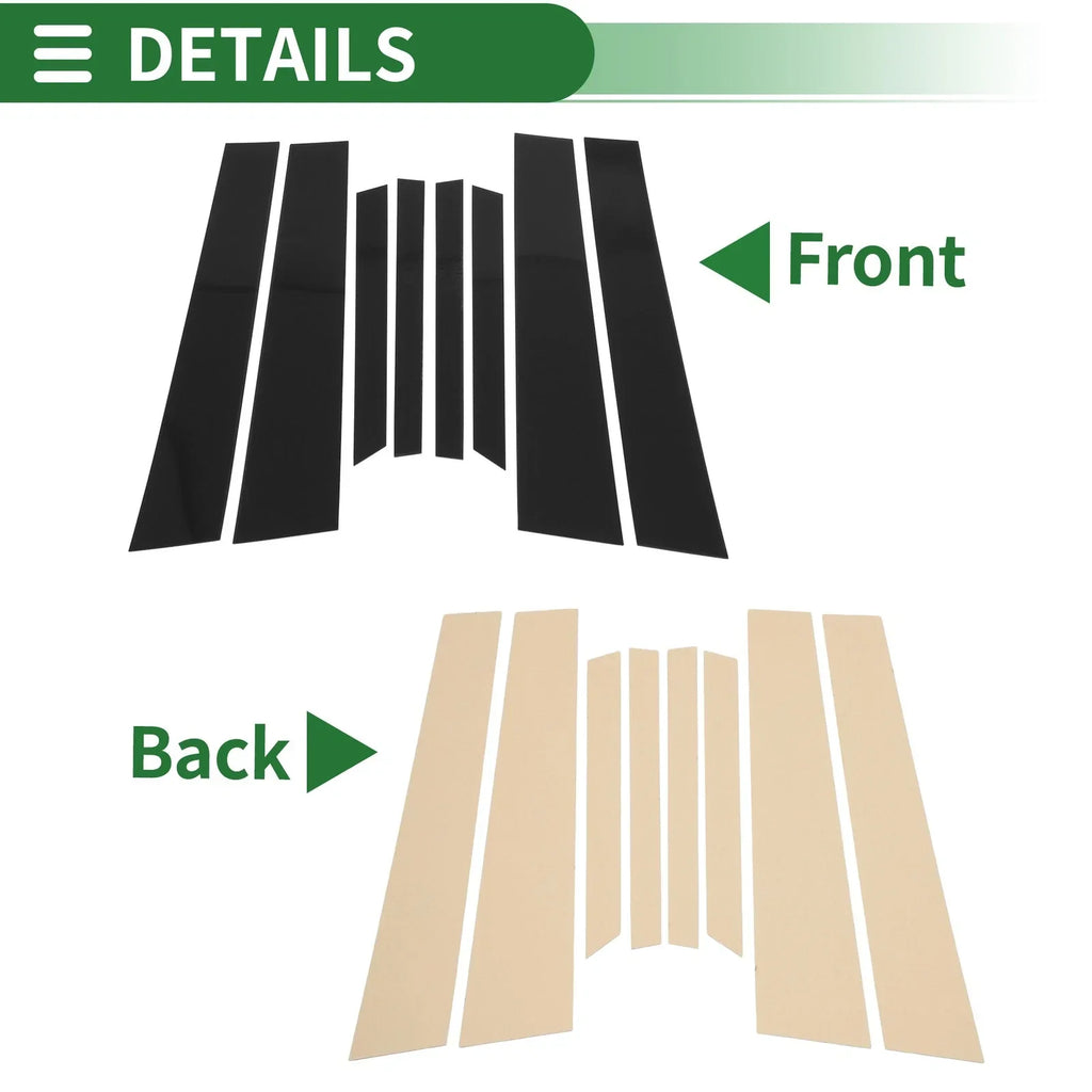 8 pcs Door Pillar Window Trim for BMW X6 Black (2015 - 2019)