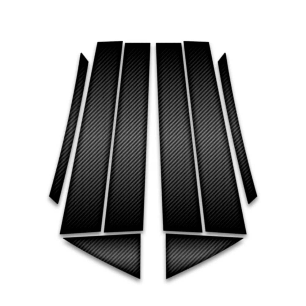 8pc Carbon Fiber Pillar Post Covers for 2013-2020 Nissan Sentra 4dr