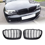 Pair Front Bumper Grille for BMW 1 Series E81 E82 E87 E88 (2007–2013) Black