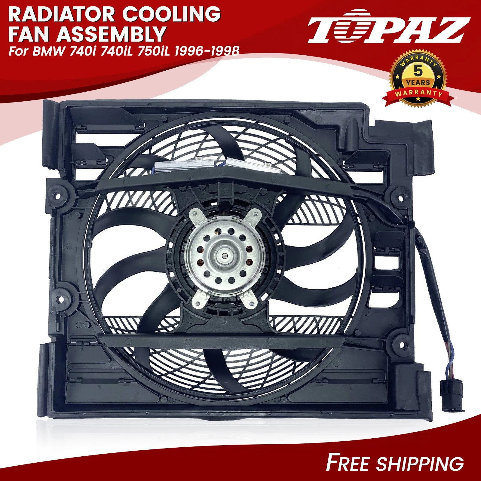 Radiator Cooling Fan Assembly for BMW 740i 740iL 750iL (1996–1998)