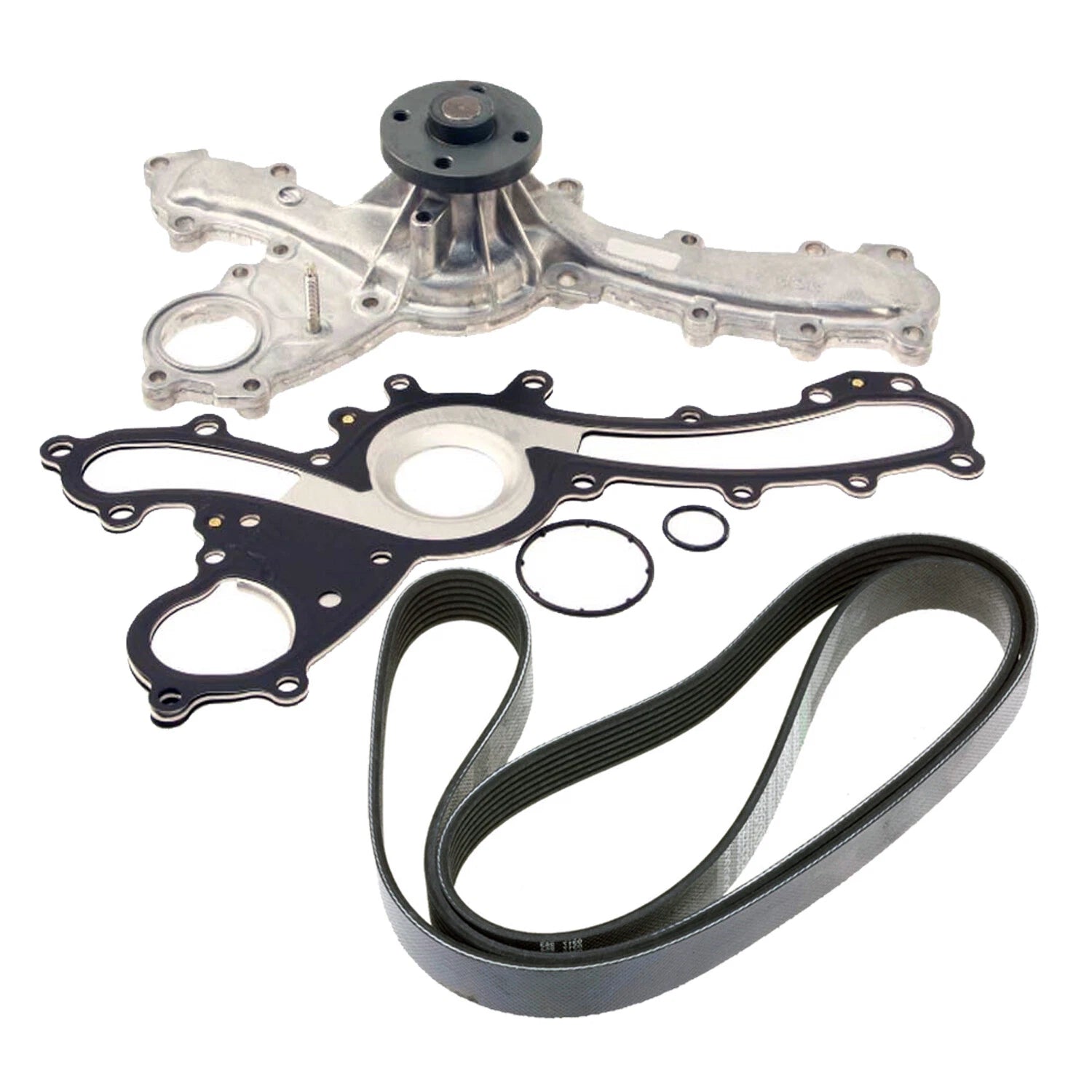 Set of 2 Engine Water Pumps w/ Gasket & Serpentine Belt for Lexus Toyota