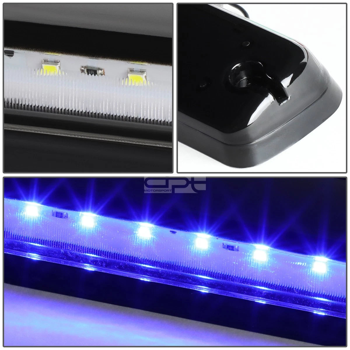 3Pcs Black Housing Blue LED Cab Roof Running Light for Silverado/Sierra (2007–2013)