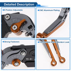 Adjustable Brake Clutch Levers for Suzuki GSXR150 (2017–2020) Orange
