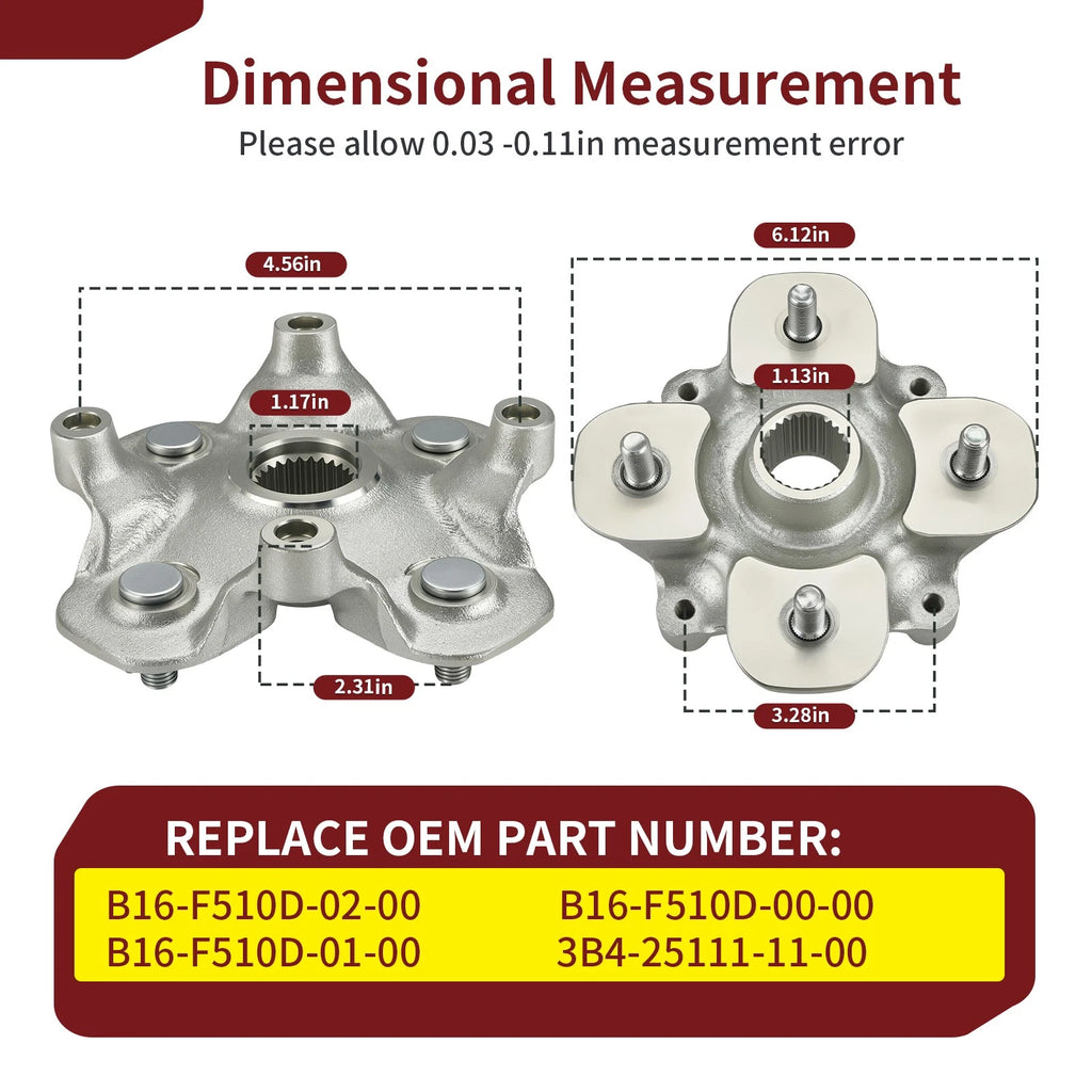 2-Pack Wheel Hubs for Yamaha Grizzly 550 700 (2007–2014) YFM550 YFM700