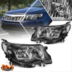 Headlight Lamps for Subaru Forester (2009–2013) Black Housing Clear Corner