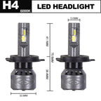 Set of 2 H4 LED Headlight Bulbs for