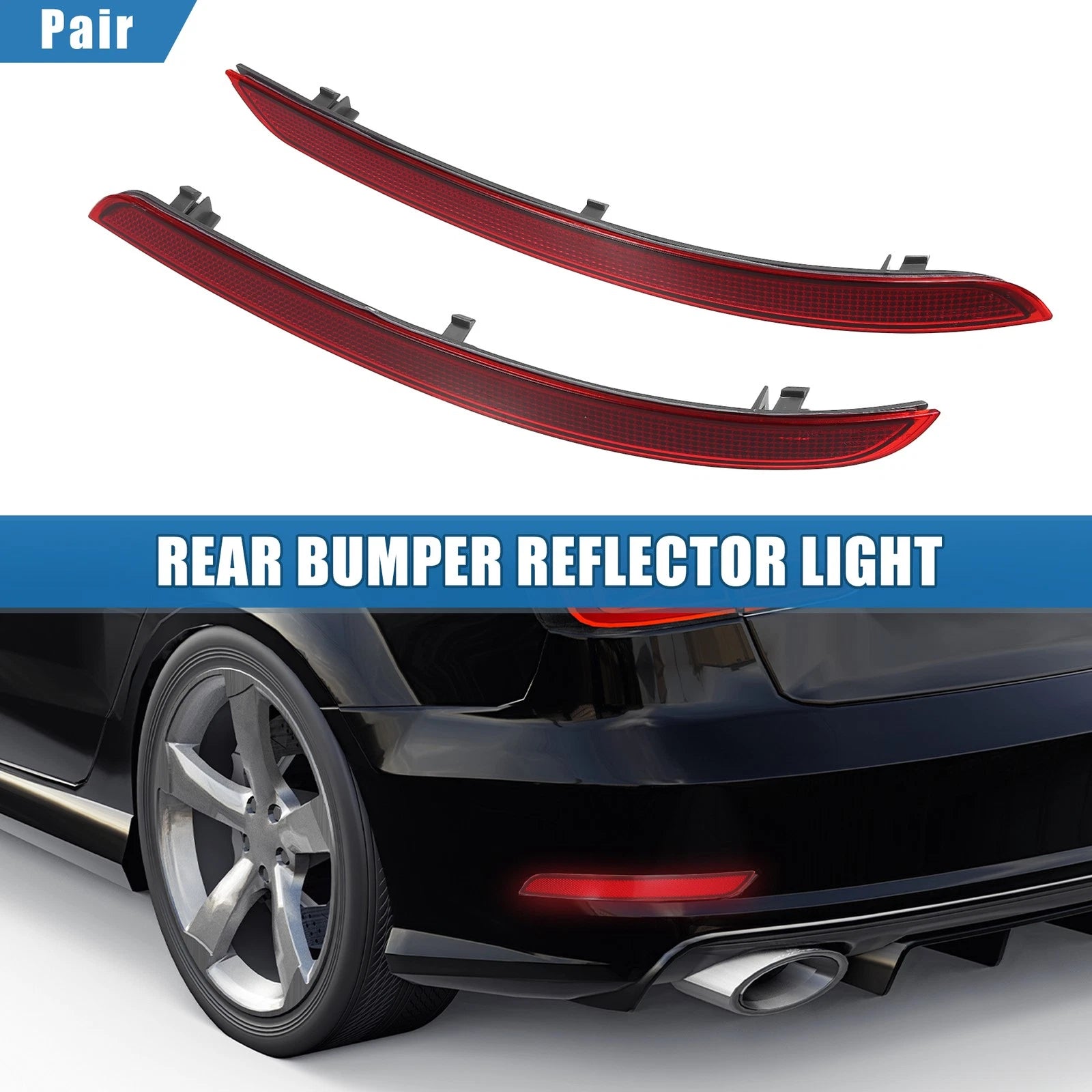Set of 2 Rear Bumper Reflector Lights for Mercedes Benz (1668200074)