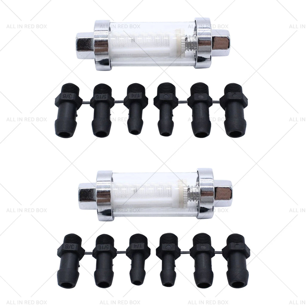 2X Glass Inline Fuel Filter for Universal Use (1/4, 5/16, 3/8)