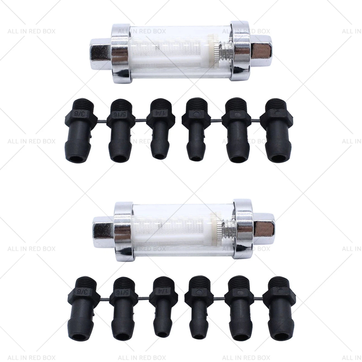 2X Glass Inline Fuel Filter for Universal Use (1/4, 5/16, 3/8)