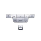 9pcs Silver Roof Reading Lamp Button Patch for Mercedes Models