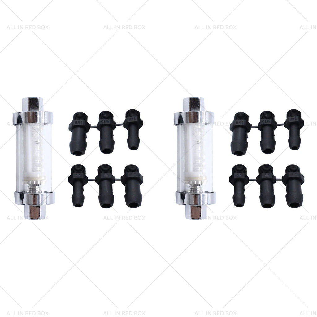 2X Glass Inline Fuel Filter for Universal Use (1/4, 5/16, 3/8)