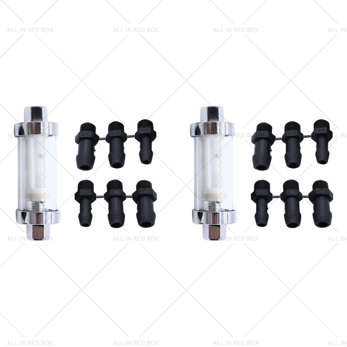 2X Glass Inline Fuel Filter for Universal Use (1/4, 5/16, 3/8)