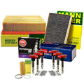 Set of 6 Spark Plugs & Coils for Audi BKH (NGK, Denso, Mann)