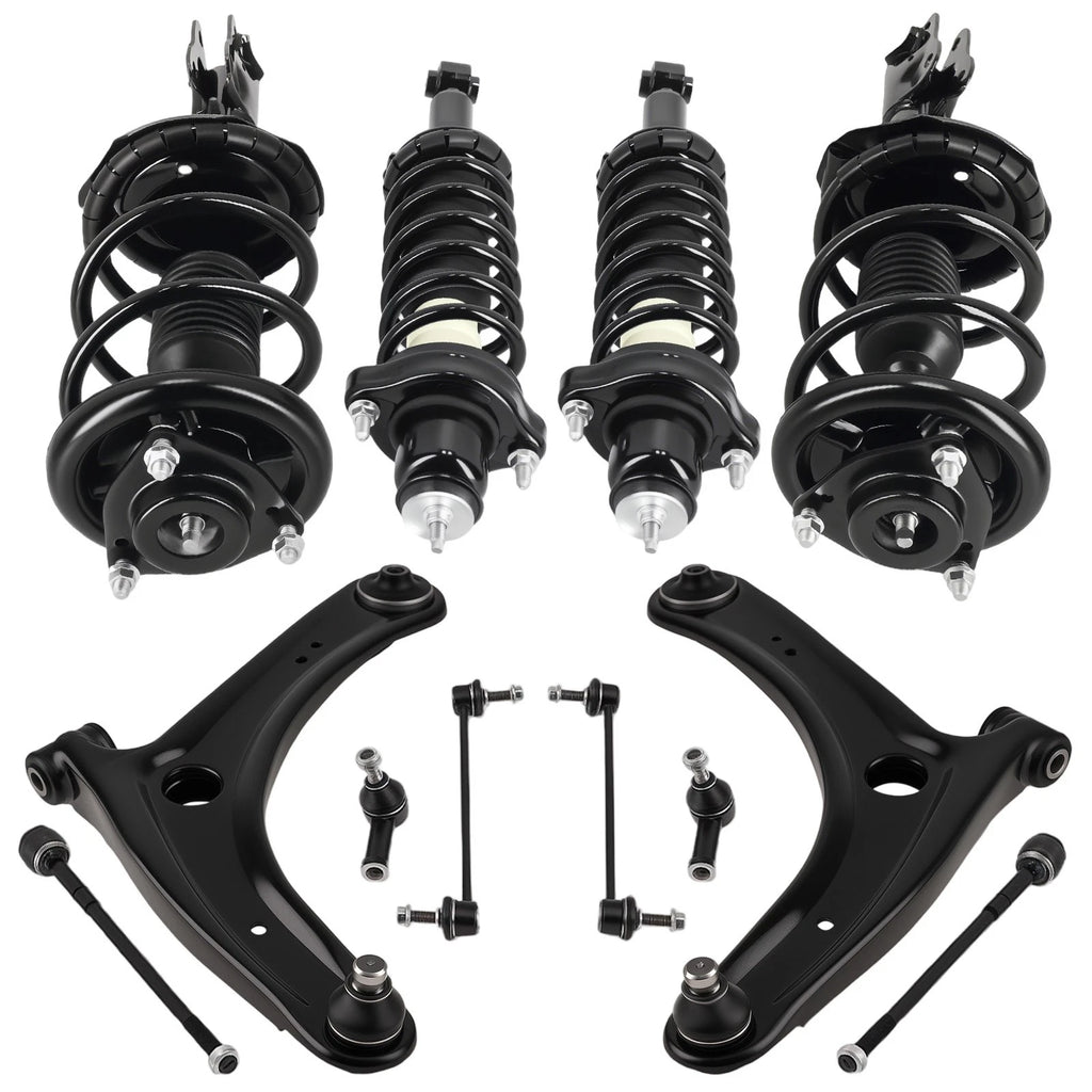 Set of 12 Strut Shock & Lower Control Arm for Mitsubishi Lancer (2008–2017)