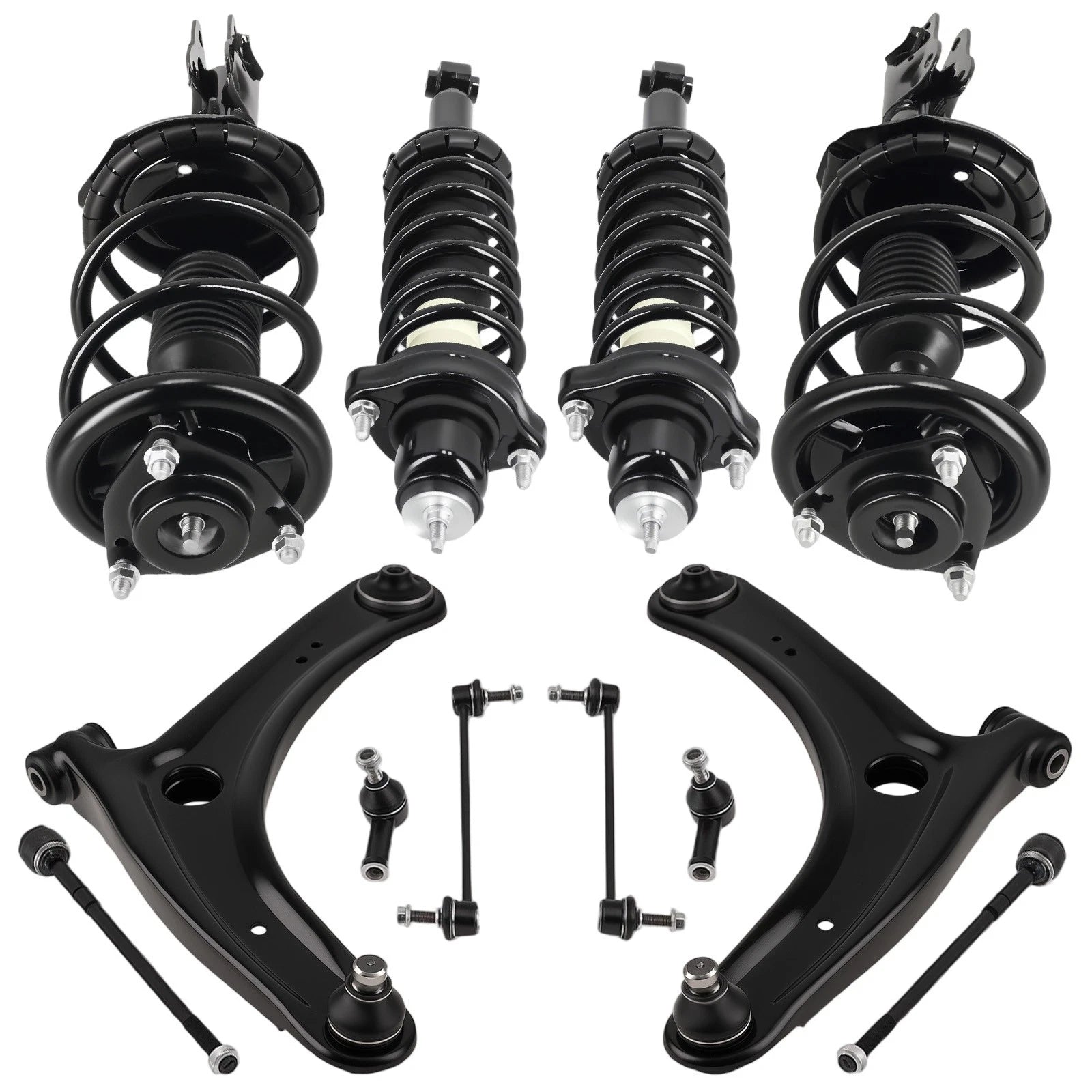 Set of 12 Strut Shock & Lower Control Arm for Mitsubishi Lancer (2008–2017)