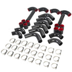 12Pcs 2.5" Turbo Aluminum Intercooler Piping Kit with T-Bolt Clamps