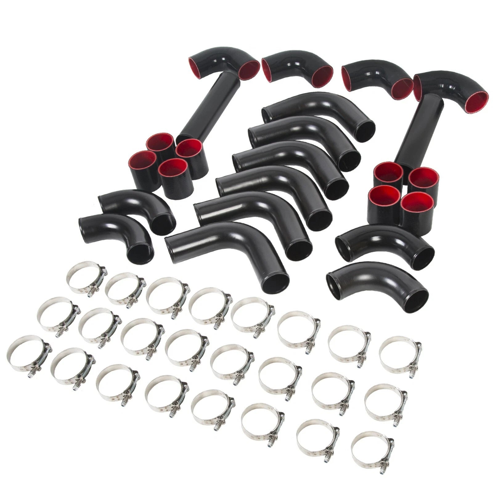 12Pcs 2.5" Turbo Aluminum Intercooler Piping Kit with T-Bolt Clamps