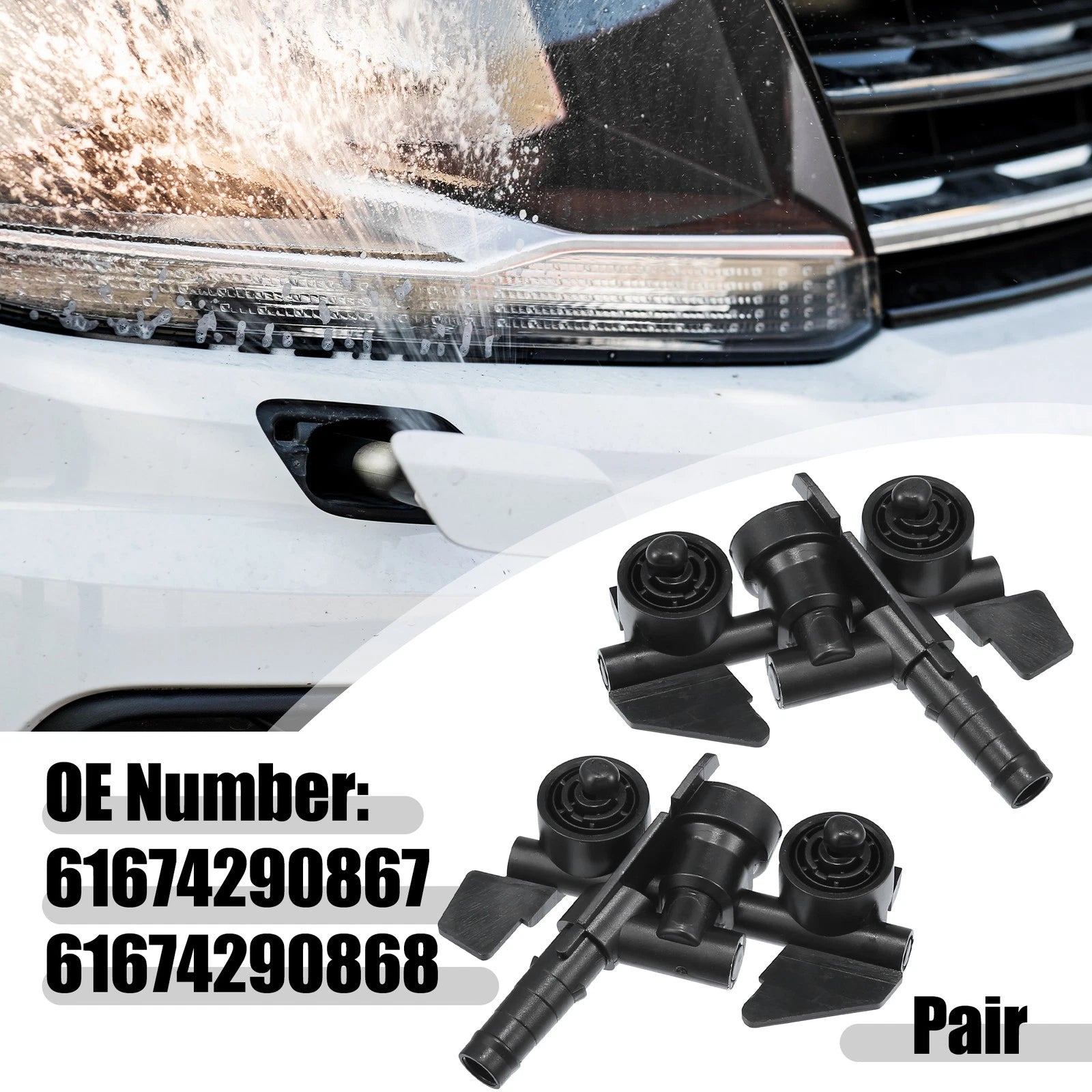 1 Pair Headlight Washer Nozzle for BMW 330xi (2001–2005)