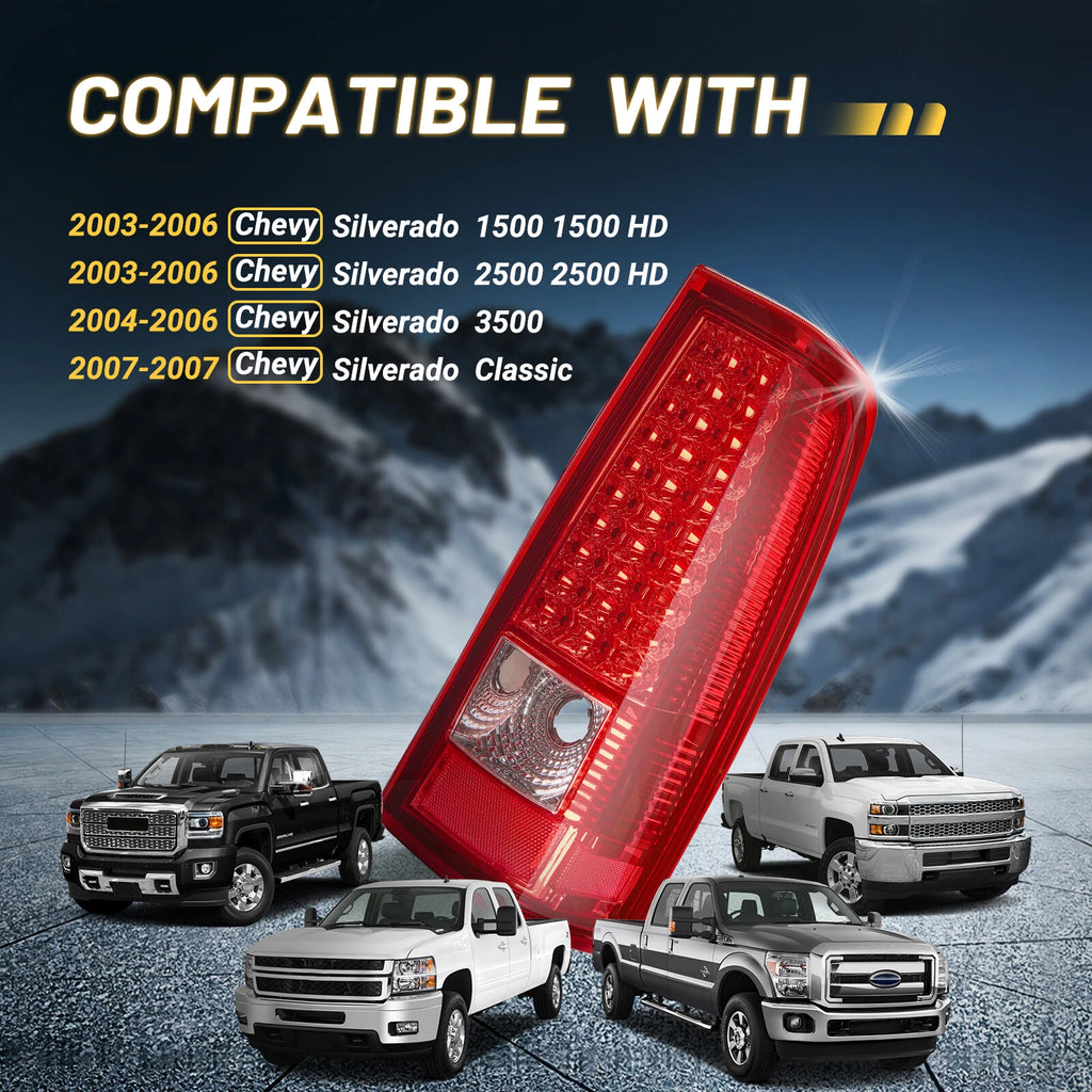 LED Tail Lights Brake Lamps Pair for Chevrolet Silverado (2003–2006)