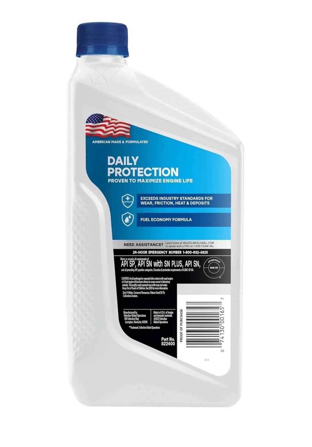 Valvoline Daily Protection SAE 40 Motor Oil 1qt for Cars
