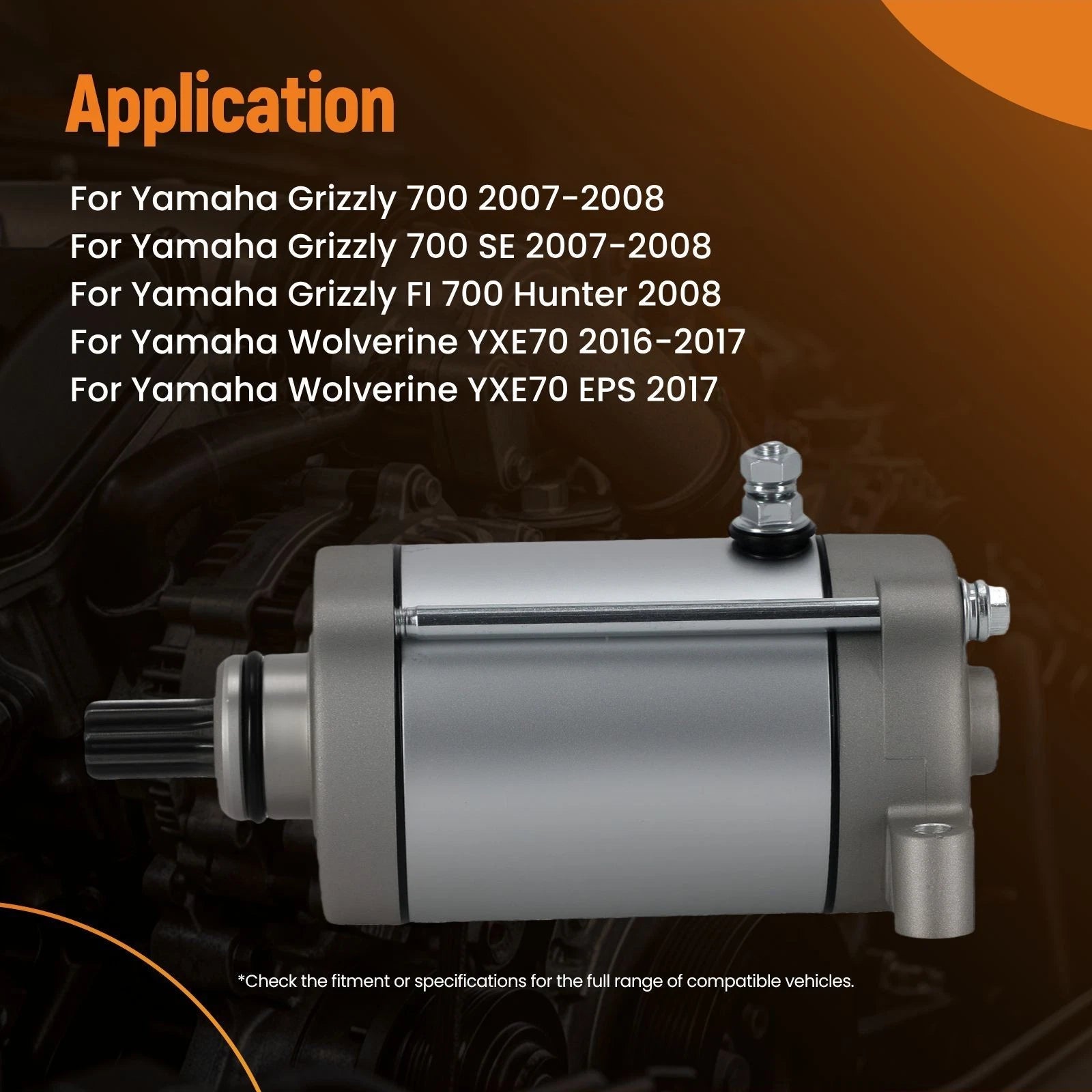 Starter for Yamaha Raptor 700 YFM700 (2006–2020) 2MB-H1890-00-00 12V 9T