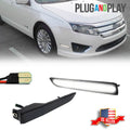 Smoked White LED Front Bumper Side Marker Signal Lights for Ford Fusion (2010–2012)