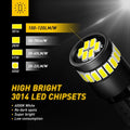 2X T10 LED White 24SMD Side Wedge Light Bulb for (W5W 194 168 2825 501 192)