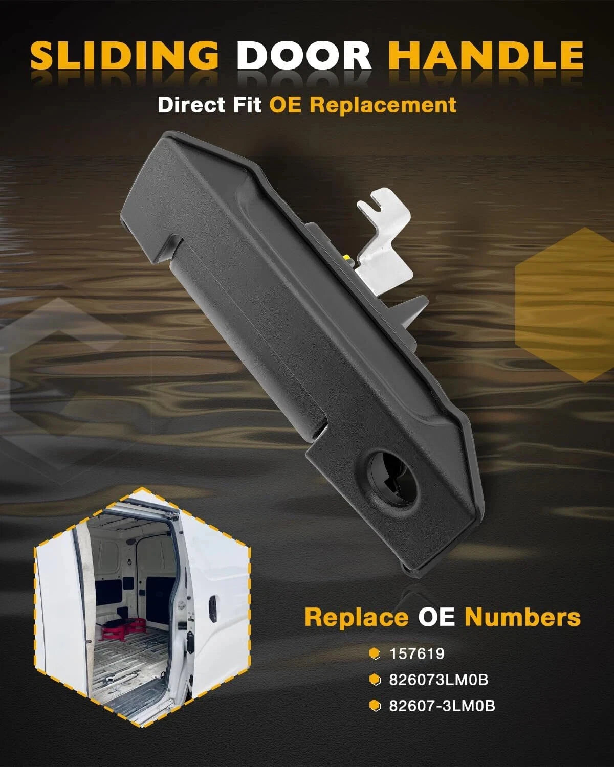 Rear Left Exterior Sliding Door Handle for Nissan NV200, Chevy City Express (2013–2021)
