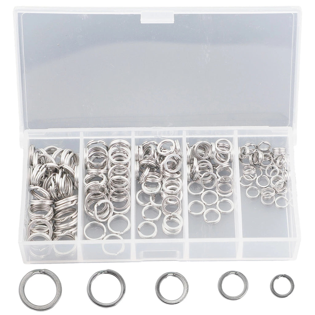 200 Pack Stainless Steel Split Rings for Fishing Tackle