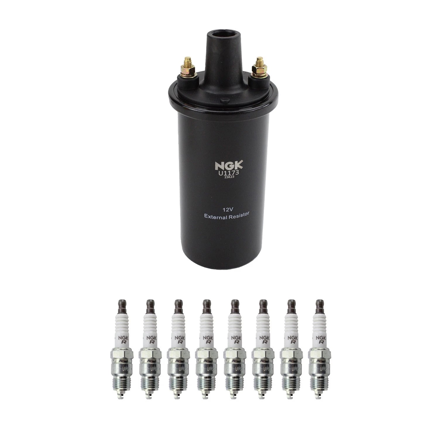 NGK Ignition Coil & 8 Nickel Spark Plugs Kit for C10 C20 C30 K15 K20 P20 P30