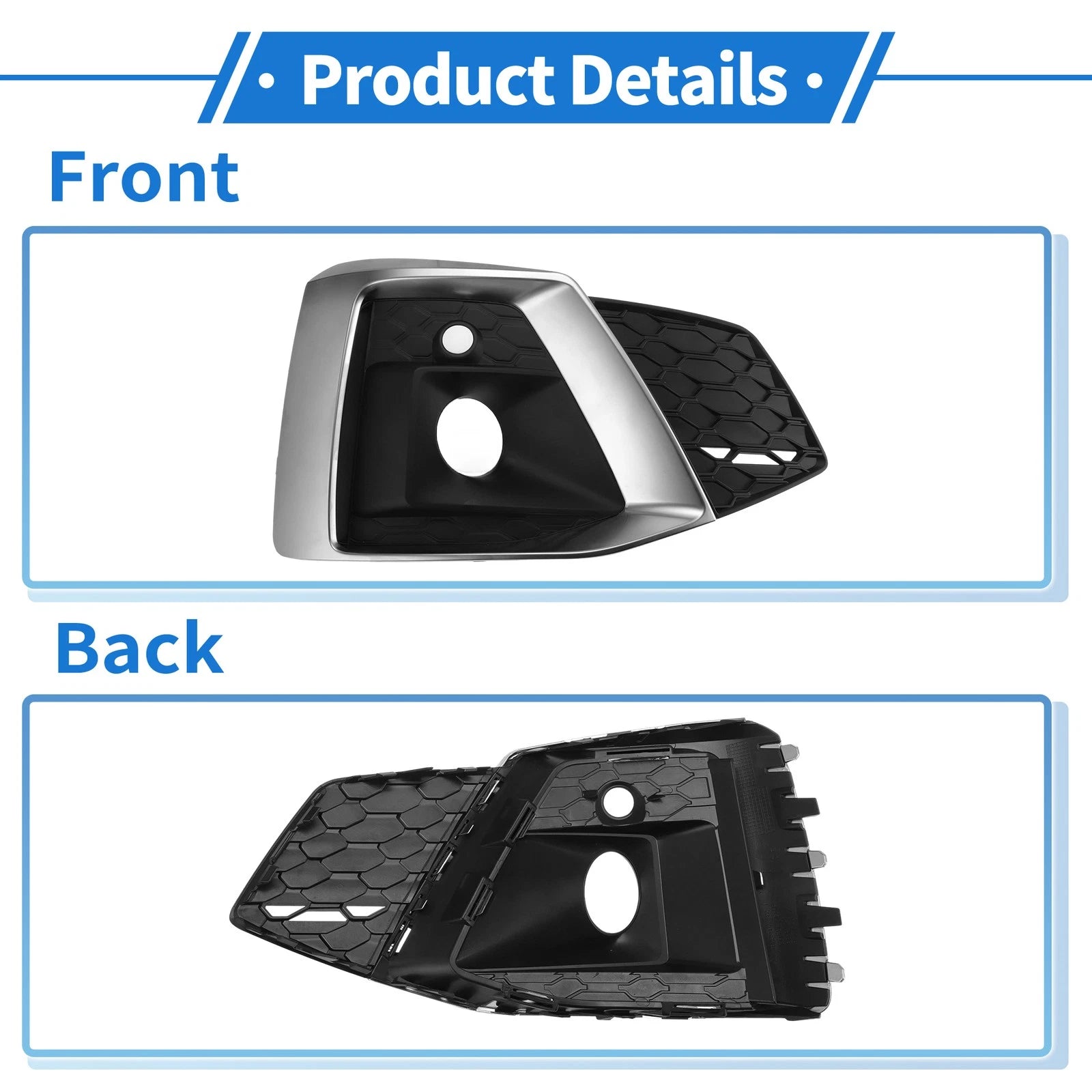 Front Right Fog Light Grill for Audi A5 (2021–2023) No. 8W6807682T3Q7 ABS
