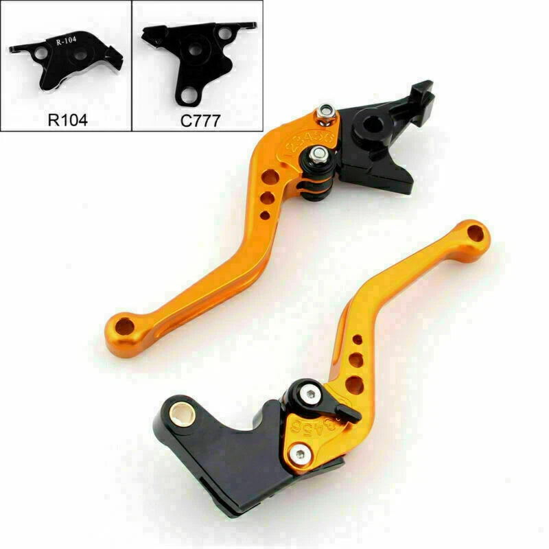 Short Brake Clutch Levers for Yamaha MT-01 (2004–2009), V-MAX (2009–2014) Gold T9