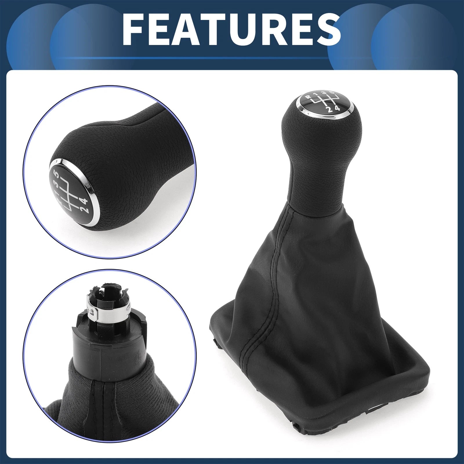 5 Speed Gear Shifter Knob with Cover for Volkswagen Beetle (1998–2010)