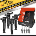 Set of 4 Ignition Coils & Iridium Spark Plugs for Kia Optima (2009–2010)