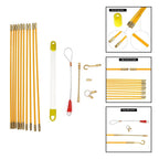 10Pcs Fiberglass Cable Puller Kit with Hook and Accessories