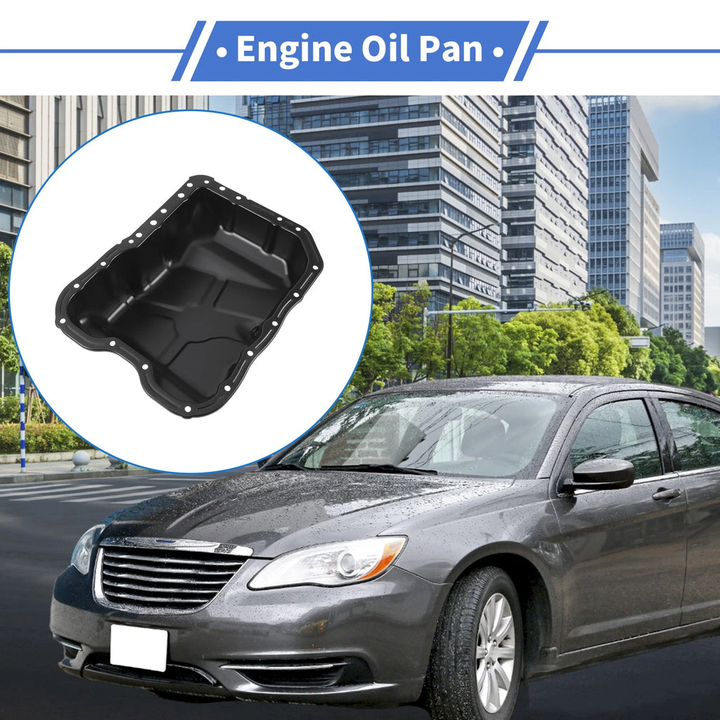 1 Pc Engine Oil Pan No.4884665AE for Chrysler 200 (2011–2014) Iron Black