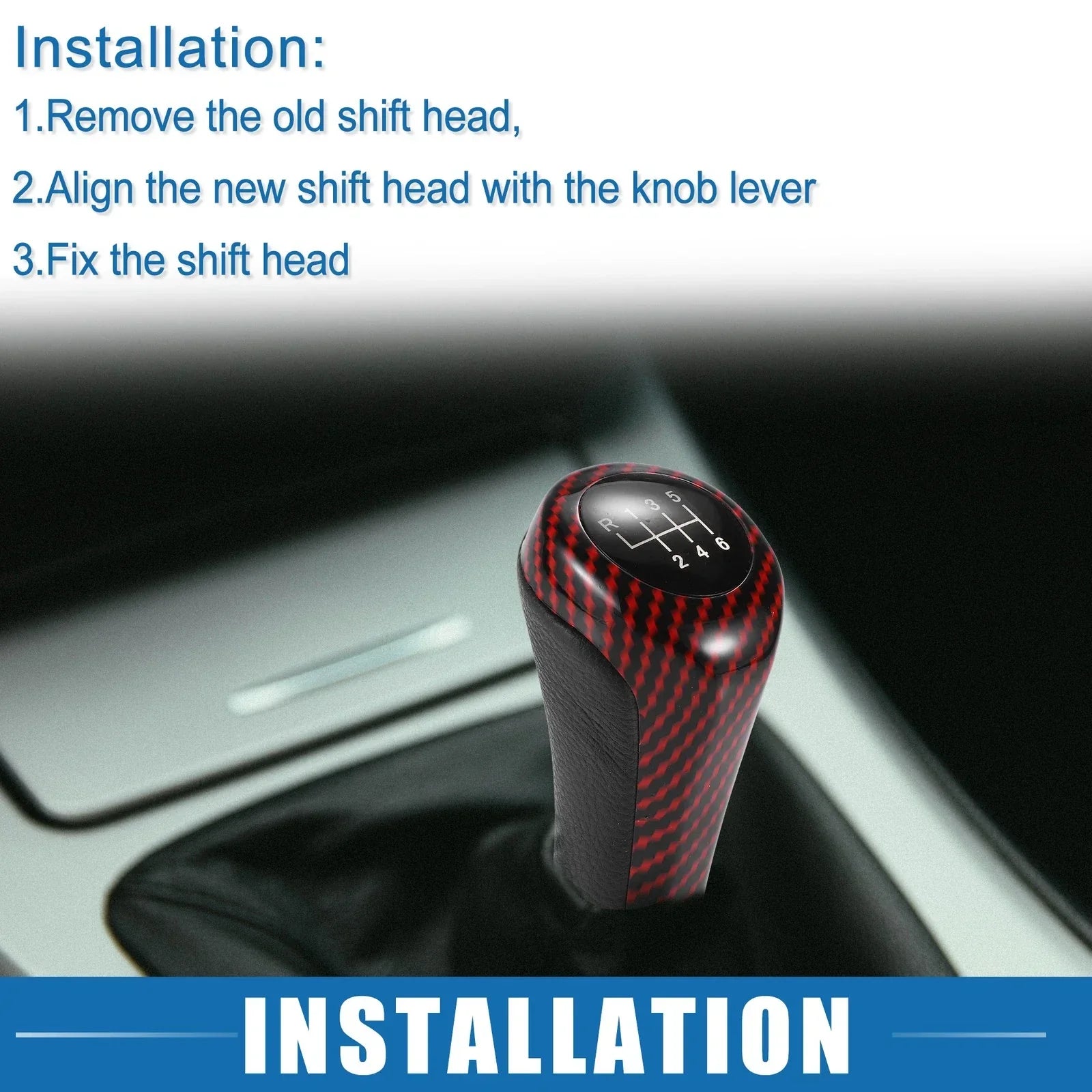 6 Speed Manual Gear Shift Knob for BMW Black Red