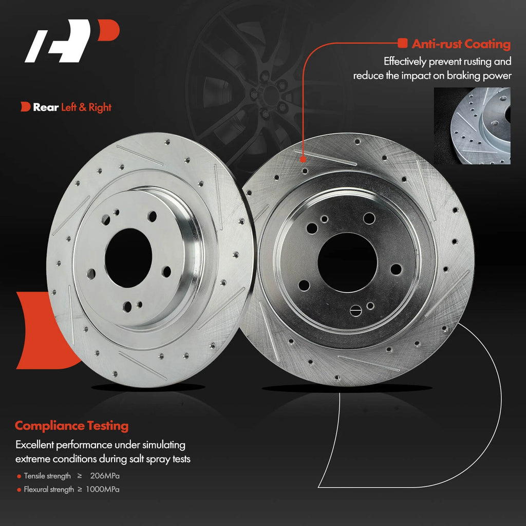 Rear Drilled Brake Rotors for Mitsubishi Outlander (2014–2020)