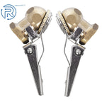 Pair Brass Lock On Tire Inflator Locking Air Chuck 1/4" NPT