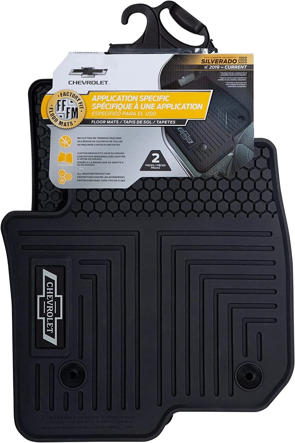 Set of 2 Front Floor Mats for Chevrolet Silverado (2019–2023)