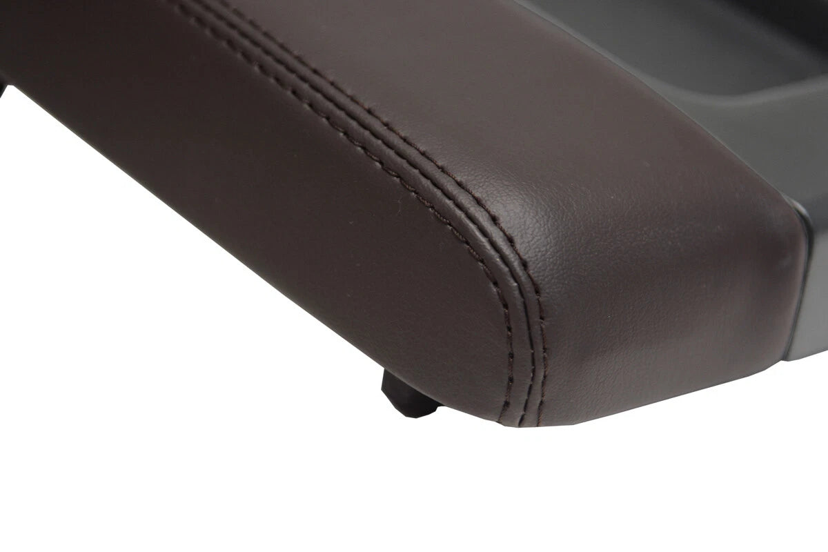 Leather Console Lid Armrest Cover for GMC Sierra (2014–2020) Cocoa