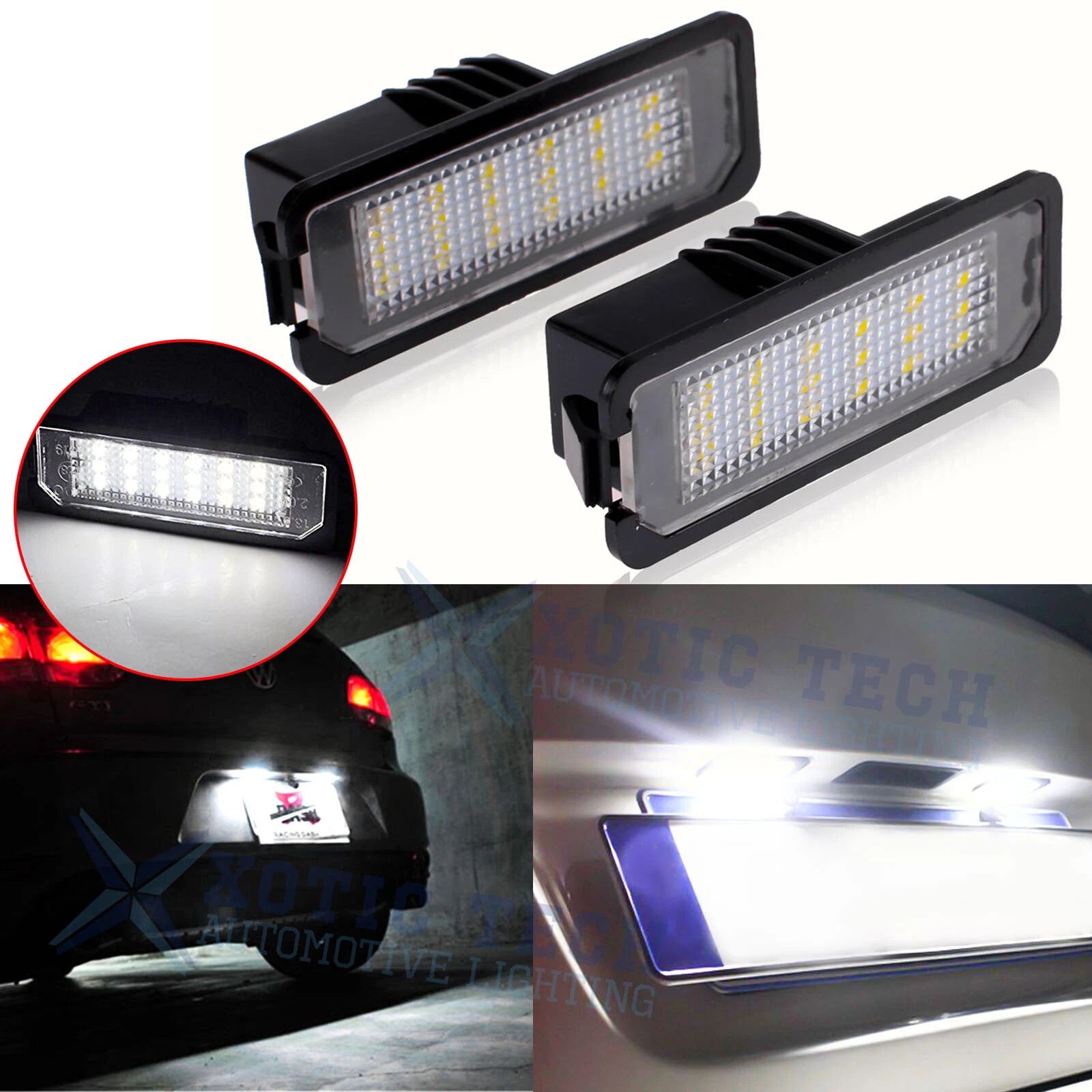 OEM White LED License Plate Light for VW Golf Passat Beetle 911 (987–996)