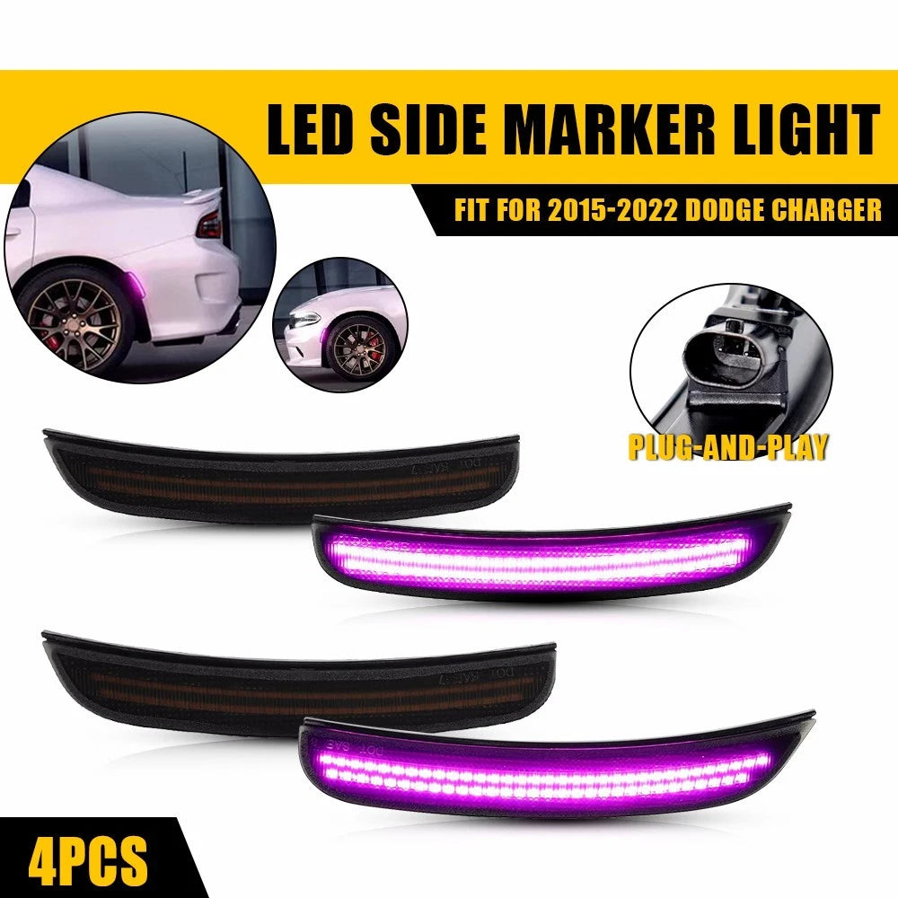 Set of 4 LED Side Marker Lights for Dodge Charger (2015–2023)