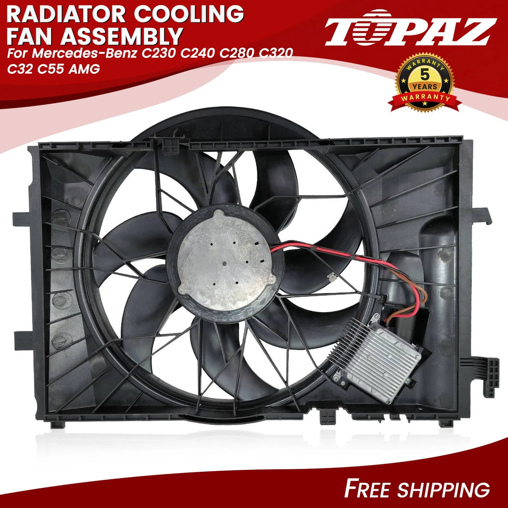 Radiator Cooling Fan Assembly for Mercedes-Benz C230 C240 C280 C320 C32 C55 AMG (2000–2007)