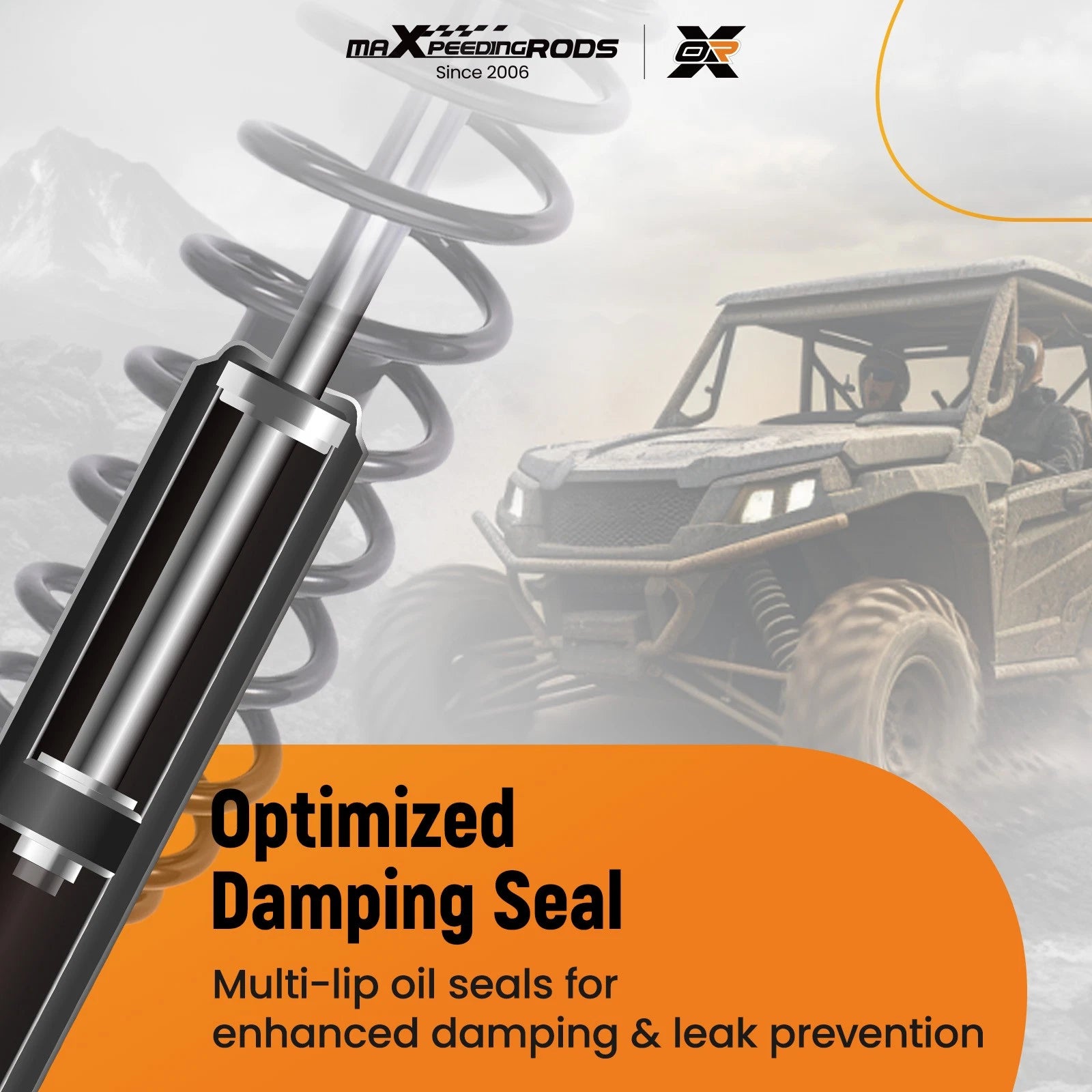 2pcs Performance Front Shocks for Polaris Ranger 500 (2005–2009), Sportsman 450 (2016–2017)