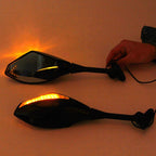 LED Integrated Turn Signal Mirrors for Suzuki GSXR600 750 1000, Honda CBR600 1000