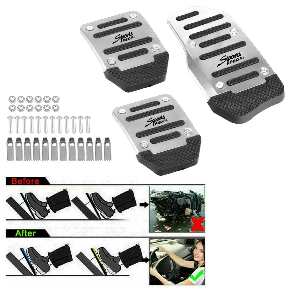 Steel Sport Foot Gas Brake Pedal Pad Cover Universal No Slip