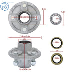Trailer Hub Kit for 2000 lb Spindle (4 on 4" Bolt)