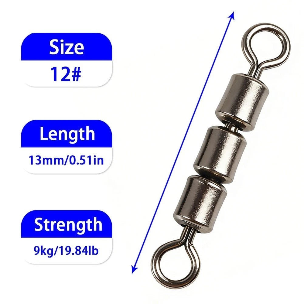 Stainless Steel Three Way Ring Lure Connector Set of 5 (15mm-22mm)